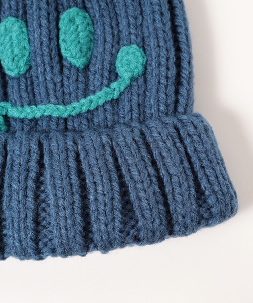 BEAMS mini（ビームスミニ）の「スマイル ニット ポンポン ワッチ 2024FW（ニットキャップ/ビーニー・キッズ・ブルー/ベージュ/ミント/ピンク・ONE SIZE）」の15枚目の写真