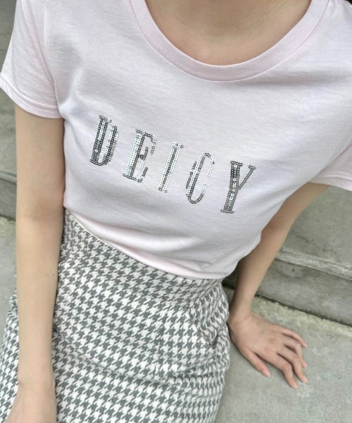 DEICY(デイシー)の「DEICYスパンコールTシャツ(Tシャツ/カットソー・レディース・ベビーピンク・FREE)」の6枚目の写真