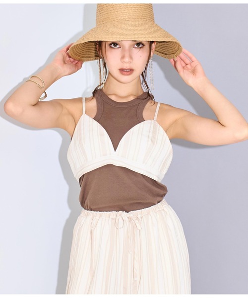 Settimissimo（セッティミッシモ）の「マルチストライプビスチェ（キャミソール・レディース・アイボリー/ブラック・FREE）」の20枚目の写真