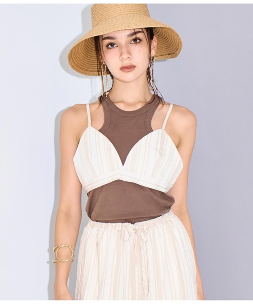 Settimissimo（セッティミッシモ）の「マルチストライプビスチェ（キャミソール・レディース・アイボリー/ブラック・FREE）」の19枚目の写真