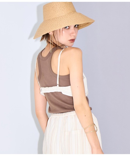 Settimissimo（セッティミッシモ）の「マルチストライプビスチェ（キャミソール・レディース・アイボリー/ブラック・FREE）」の18枚目の写真