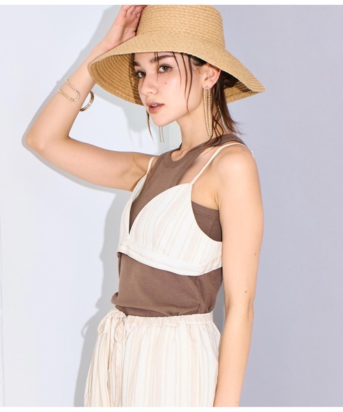 Settimissimo（セッティミッシモ）の「マルチストライプビスチェ（キャミソール・レディース・アイボリー/ブラック・FREE）」の17枚目の写真