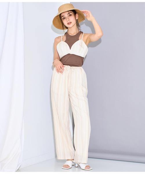 Settimissimo（セッティミッシモ）の「マルチストライプビスチェ（キャミソール・レディース・アイボリー/ブラック・FREE）」の15枚目の写真