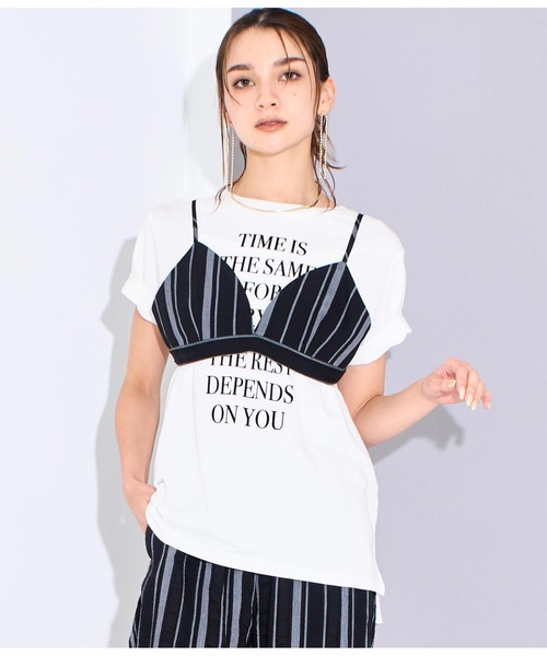 Settimissimo（セッティミッシモ）の「マルチストライプビスチェ（キャミソール・レディース・アイボリー/ブラック・FREE）」の11枚目の写真
