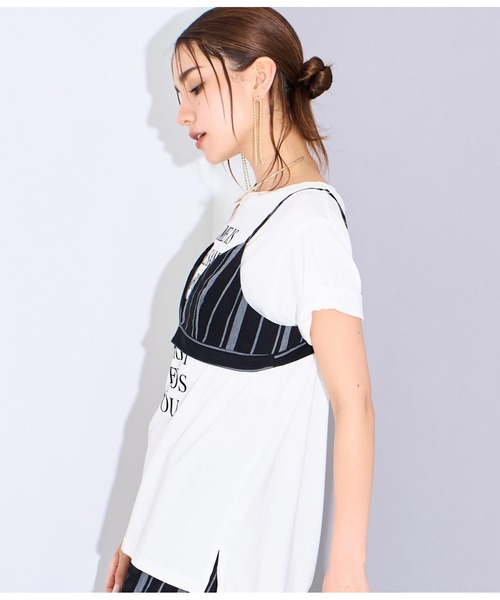 Settimissimo（セッティミッシモ）の「マルチストライプビスチェ（キャミソール・レディース・アイボリー/ブラック・FREE）」の9枚目の写真