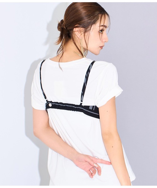 Settimissimo（セッティミッシモ）の「マルチストライプビスチェ（キャミソール・レディース・アイボリー/ブラック・FREE）」の8枚目の写真