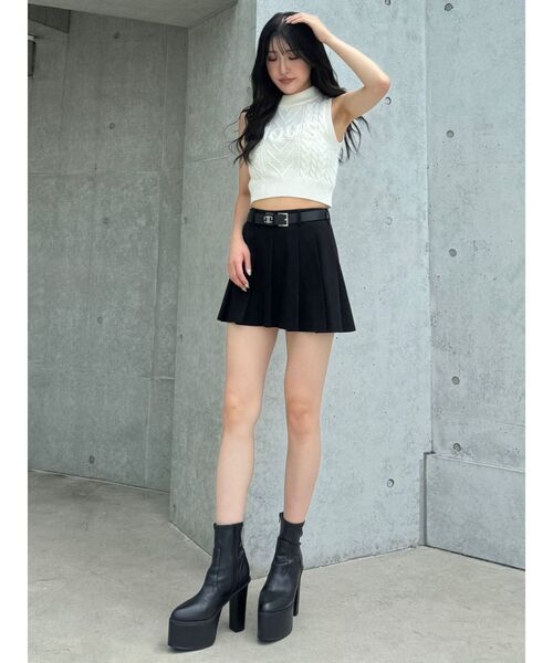 GYDA(ジェイダ)の「NOUSノースリケーブルニットトップス(ニット/セーター・レディース・ブラック/オフホワイト/マスタード・FREE)」の4枚目の写真