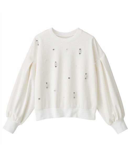 RANAN（ラナン）の「ポンチ素材ビジュースウェット（スウェット・レディース・ホワイト/ライトグレー/ブラック・L/LL/M）」の5枚目の写真