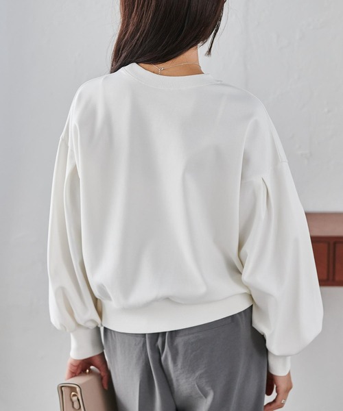 RANAN（ラナン）の「ポンチ素材ビジュースウェット（スウェット・レディース・ホワイト/ライトグレー/ブラック・L/LL/M）」の4枚目の写真