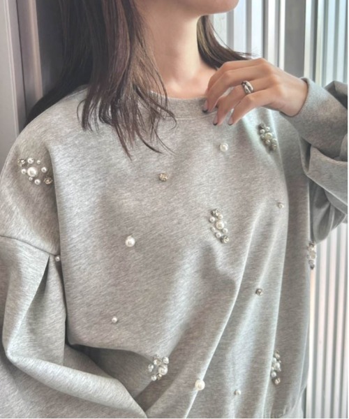 RANAN（ラナン）の「ポンチ素材ビジュースウェット（スウェット・レディース・ホワイト/ライトグレー/ブラック・L/LL/M）」の12枚目の写真