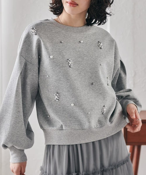 RANAN（ラナン）の「ポンチ素材ビジュースウェット（スウェット・レディース・ホワイト/ライトグレー/ブラック・L/LL/M）」の20枚目の写真