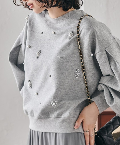 RANAN（ラナン）の「ポンチ素材ビジュースウェット（スウェット・レディース・ホワイト/ライトグレー/ブラック・L/LL/M）」の21枚目の写真