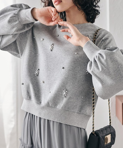 RANAN（ラナン）の「ポンチ素材ビジュースウェット（スウェット・レディース・ホワイト/ライトグレー/ブラック・L/LL/M）」の22枚目の写真