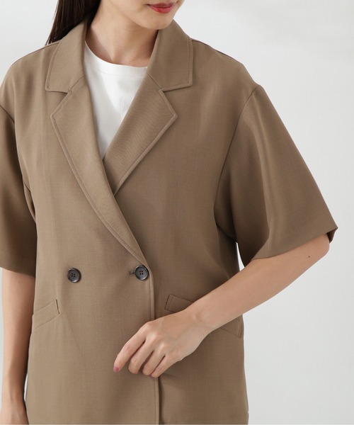PROPORTION BODY DRESSING(プロポーションボディドレッシング)の「ハーフスリーブテーラードジャケット / 1214250500(テーラードジャケット・レディース・ベージュ/ブラウン・SMALL/MEDIUM)」の6枚目の写真