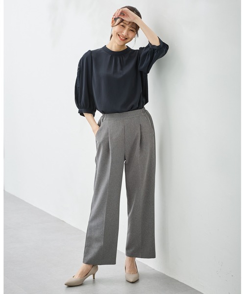 Honeys(ハニーズ)の「【ストレッチ/ウォッシャブル/イージーケア】美ージーストレートパンツ(股下65cm)(スラックス・レディース・ブラック/モカ/ネイビー/ダークオレンジ/チャコールグレー・L/M/S/SS/3L/LL)」の12枚目の写真