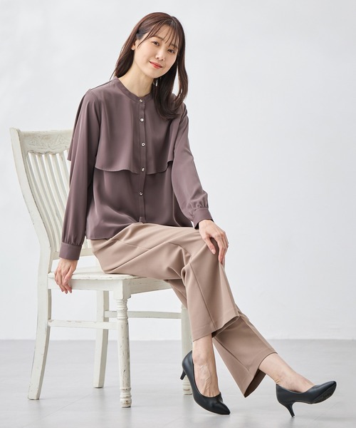 Honeys(ハニーズ)の「【ストレッチ/ウォッシャブル/イージーケア】美ージーストレートパンツ(股下65cm)(スラックス・レディース・ブラック/モカ/ネイビー/ダークオレンジ/チャコールグレー・L/M/S/SS/3L/LL)」の21枚目の写真
