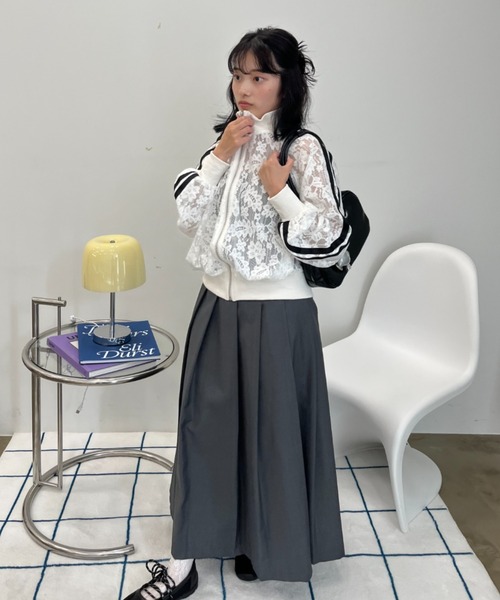 Birthday room（バースデイルーム）の「花柄レースラインジャケット（ブルゾン・レディース・ホワイト・FREE）」の5枚目の写真