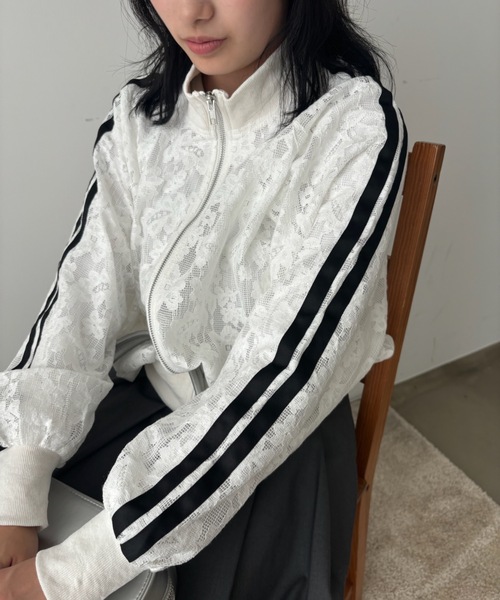 Birthday room（バースデイルーム）の「花柄レースラインジャケット（ブルゾン・レディース・ホワイト・FREE）」の10枚目の写真
