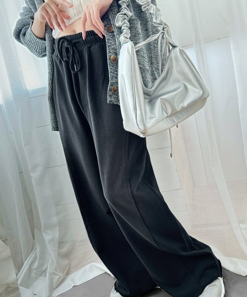 classicalelf（クラシカルエルフ）の「個性派の1本。ヴィンテージ＆ダメージ加工ワイドシルエット裏毛スウェットパンツ（スウェットパンツ・レディース・ブラック/グレー・LARGE/MEDIUM/SMALL/X-LARGE）」の19枚目の写真