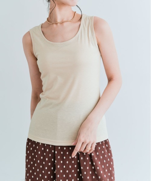 kirakiraShop(キラキラショップ)の「ベーシック ストレッチ 無地 タンクトップ(タンクトップ・レディース・オフホワイト/ブルー/ブラック/カーキ/ライトグレー/ダークグレー/ネイビー/ベージュ・FREE)」の6枚目の写真