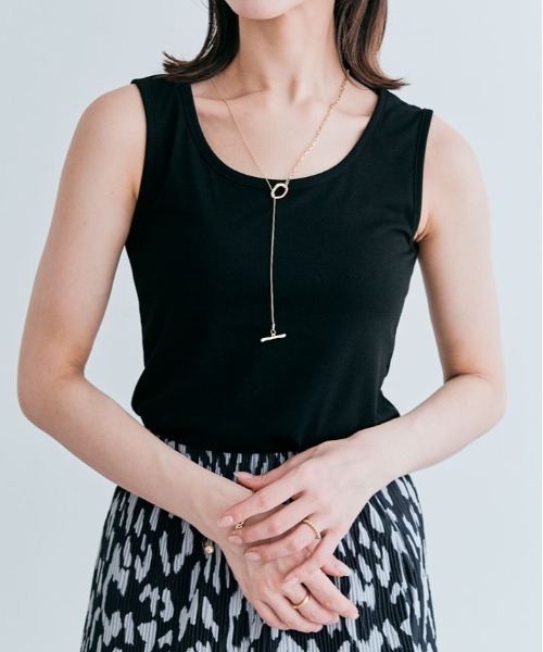 kirakiraShop(キラキラショップ)の「ベーシック ストレッチ 無地 タンクトップ(タンクトップ・レディース・オフホワイト/ブルー/ブラック/カーキ/ライトグレー/ダークグレー/ネイビー/ベージュ・FREE)」の3枚目の写真