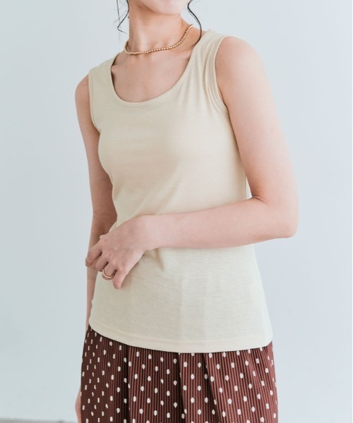 kirakiraShop(キラキラショップ)の「ベーシック ストレッチ 無地 タンクトップ(タンクトップ・レディース・オフホワイト/ブルー/ブラック/カーキ/ライトグレー/ダークグレー/ネイビー/ベージュ・FREE)」の12枚目の写真