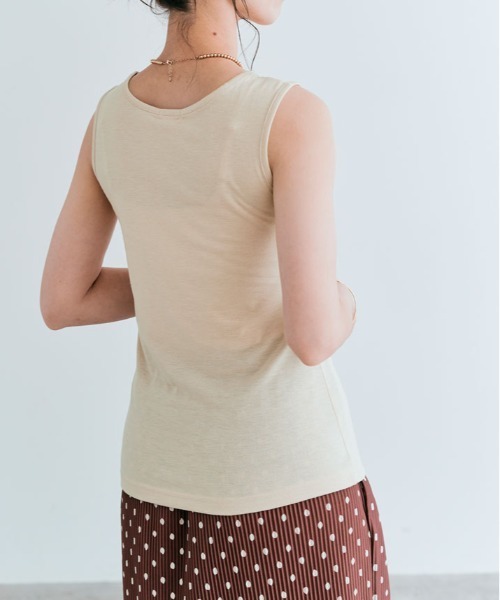 kirakiraShop(キラキラショップ)の「ベーシック ストレッチ 無地 タンクトップ(タンクトップ・レディース・オフホワイト/ブルー/ブラック/カーキ/ライトグレー/ダークグレー/ネイビー/ベージュ・FREE)」の14枚目の写真