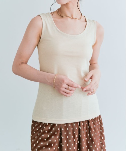 kirakiraShop(キラキラショップ)の「ベーシック ストレッチ 無地 タンクトップ(タンクトップ・レディース・オフホワイト/ブルー/ブラック/カーキ/ライトグレー/ダークグレー/ネイビー/ベージュ・FREE)」の16枚目の写真