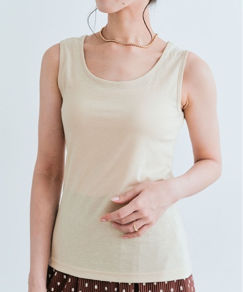 kirakiraShop(キラキラショップ)の「ベーシック ストレッチ 無地 タンクトップ(タンクトップ・レディース・オフホワイト/ブルー/ブラック/カーキ/ライトグレー/ダークグレー/ネイビー/ベージュ・FREE)」の11枚目の写真