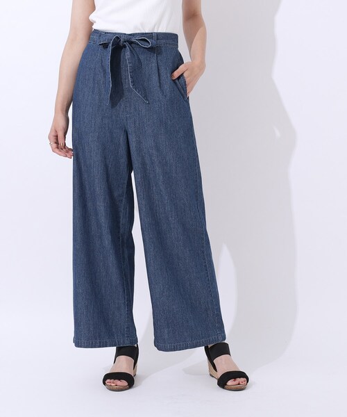 Cutie Blonde（キューティーブロンド）の「◆【洗える/セットアップ可】やわらかデニム タックワイドパンツ（デニムパンツ・レディース・ブラック/ブルー系その他・04/03/02）」の7枚目の写真