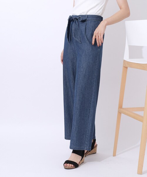 Cutie Blonde（キューティーブロンド）の「◆【洗える/セットアップ可】やわらかデニム タックワイドパンツ（デニムパンツ・レディース・ブラック/ブルー系その他・04/03/02）」の8枚目の写真