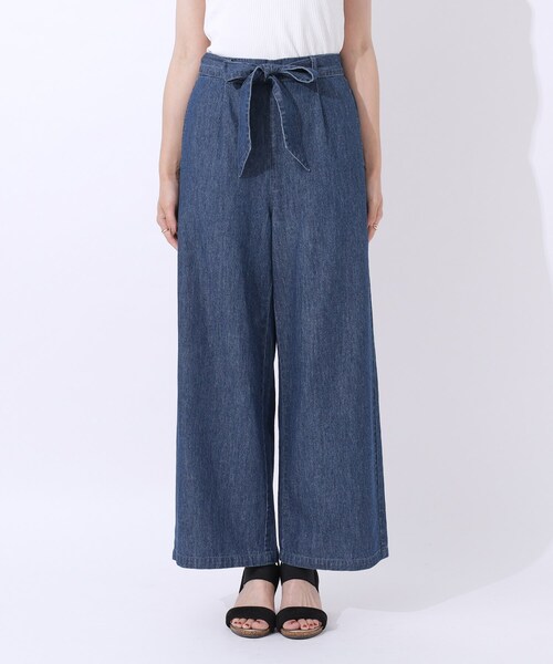 Cutie Blonde（キューティーブロンド）の「◆【洗える/セットアップ可】やわらかデニム タックワイドパンツ（デニムパンツ・レディース・ブラック/ブルー系その他・04/03/02）」の11枚目の写真