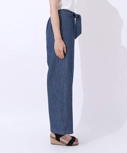 Cutie Blonde（キューティーブロンド）の「◆【洗える/セットアップ可】やわらかデニム タックワイドパンツ（デニムパンツ・レディース・ブラック/ブルー系その他・04/03/02）」の12枚目の写真