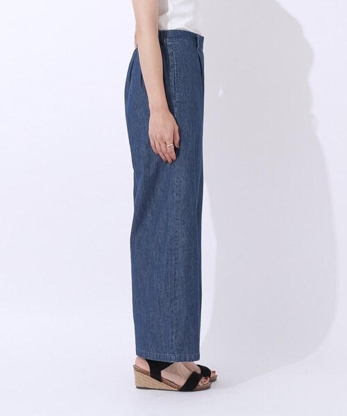 Cutie Blonde（キューティーブロンド）の「◆【洗える/セットアップ可】やわらかデニム タックワイドパンツ（デニムパンツ・レディース・ブラック/ブルー系その他・04/03/02）」の19枚目の写真