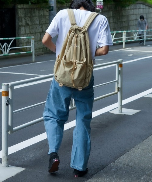 BEN DAVIS（ベンデイビス）の「【BEN DAVIS/ベンデイビス】ナイロンドローストリングリュック BDW-8353（バックパック/リュック・メンズ・ブラック/カーキ/オフホワイト/ベージュ・FREE）」の7枚目の写真