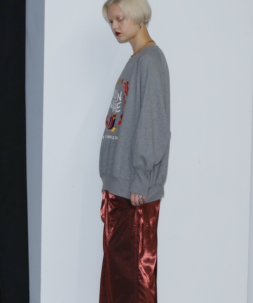 GENE HEAVENS（ジーンヘブンズ）の「(GENE HEAVENS)フラワーエンブロイダリー ラグランスリーブ スウェット（スウェット・レディース・グレー/ホワイト系その他・FREE）」の6枚目の写真