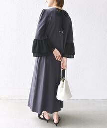 SHIPS（シップス）の「【WEB限定】〈手洗い可能〉バック リボン タック ワンピース（ワンピース）」