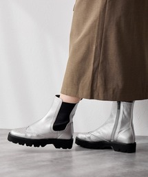 ブーツ（シルバー/銀色系・レザー・本革）ファッション通販 - ZOZOTOWN