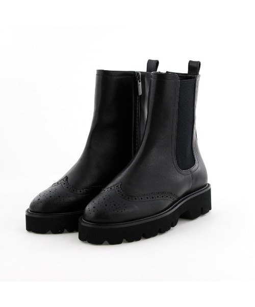 HIMIKO（ヒミコ）の「【Made in Japan】【撥水】メダリオンサイドゴアトラックソールブーツ/641408（ブーツ・レディース・グレー/ブラック/シルバー・24.5cm/23.5cm/24.0cm/23.0cm/22.5cm/25.5cm/25.0cm/22.0cm/21.5cm/26.0cm/26.5cm）」の12枚目の写真