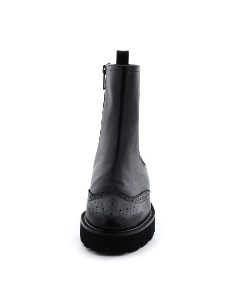 HIMIKO（ヒミコ）の「【Made in Japan】【撥水】メダリオンサイドゴアトラックソールブーツ/641408（ブーツ・レディース・グレー/ブラック/シルバー・24.5cm/23.5cm/24.0cm/23.0cm/22.5cm/25.5cm/25.0cm/22.0cm/21.5cm/26.0cm/26.5cm）」の5枚目の写真