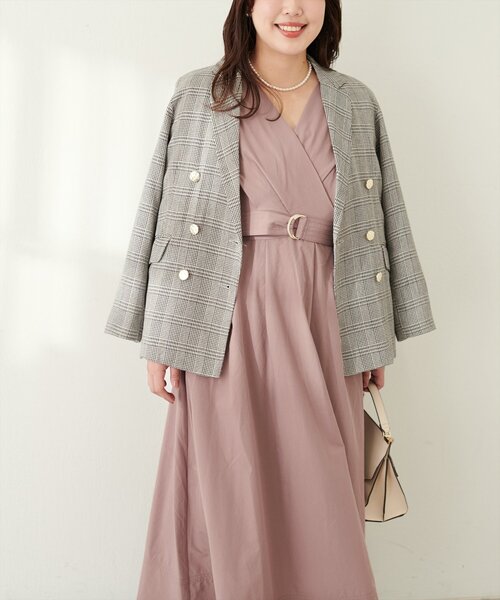 natural couture（ナチュラルクチュール）の「【ako】骨スト優勝カシュクールワンピース（ワンピース・レディース・モカ/ドット/スミクロ/ネイビー/ブラウン/レッド・FREE/LL）」の12枚目の写真