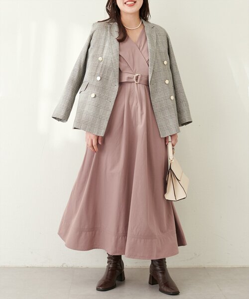 送料無料 セットアップ カシュクールワンピ 1255 CARETTE セットアップ 「喪服・礼服」ショート丈ジャケットと