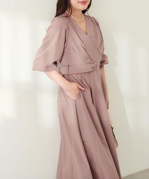 natural couture（ナチュラルクチュール）の「【ako】骨スト優勝カシュクールワンピース（ワンピース・レディース・モカ/ドット/スミクロ/ネイビー/ブラウン/レッド・FREE/LL）」の14枚目の写真