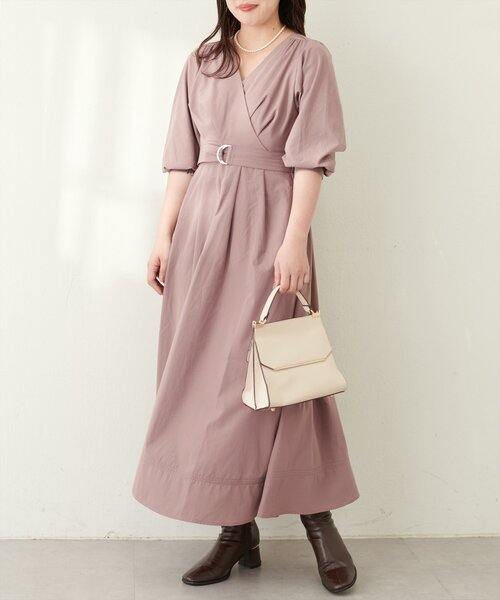 natural couture（ナチュラルクチュール）の「【ako】骨スト優勝カシュクールワンピース（ワンピース・レディース・モカ/ドット/スミクロ/ネイビー/ブラウン/レッド・FREE/LL）」の16枚目の写真