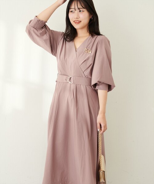 natural couture（ナチュラルクチュール）の「【ako】骨スト優勝カシュクールワンピース（ワンピース・レディース・モカ/ドット/スミクロ/ネイビー/ブラウン/レッド・FREE/LL）」の17枚目の写真