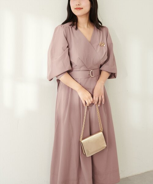 natural couture（ナチュラルクチュール）の「【ako】骨スト優勝カシュクールワンピース（ワンピース・レディース・モカ/ドット/スミクロ/ネイビー/ブラウン/レッド・FREE/LL）」の18枚目の写真