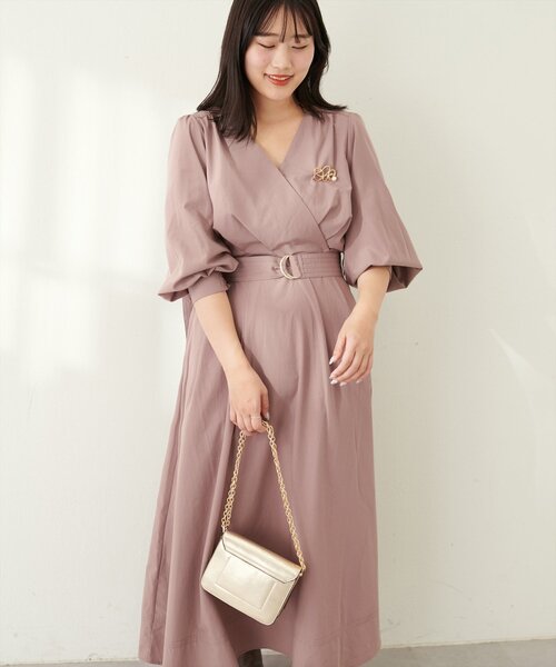 natural couture（ナチュラルクチュール）の「【ako】骨スト優勝カシュクールワンピース（ワンピース・レディース・モカ/ドット/スミクロ/ネイビー/ブラウン/レッド・FREE/LL）」の19枚目の写真