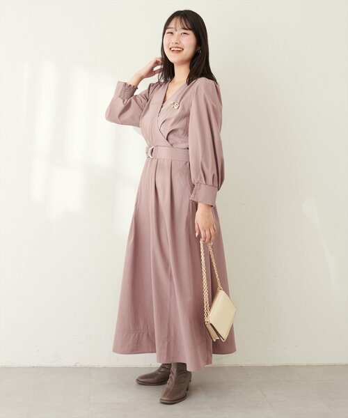 natural couture（ナチュラルクチュール）の「【ako】骨スト優勝カシュクールワンピース（ワンピース・レディース・モカ/ドット/スミクロ/ネイビー/ブラウン/レッド・FREE/LL）」の21枚目の写真