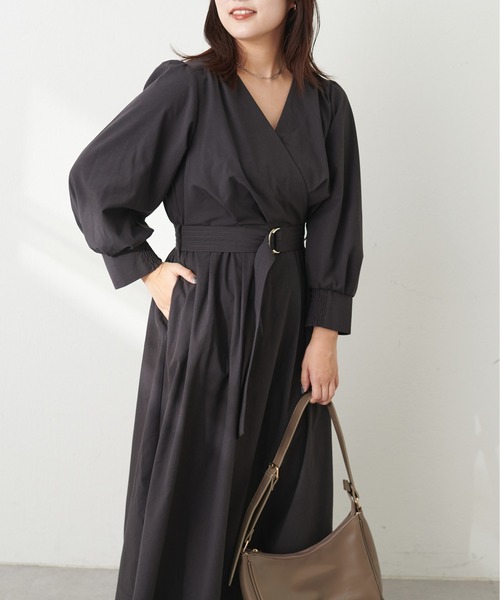 natural couture（ナチュラルクチュール）の「【ako】骨スト優勝カシュクールワンピース（ワンピース・レディース・モカ/ドット/スミクロ/ネイビー/ブラウン/レッド・FREE/LL）」の10枚目の写真