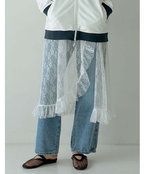 Re:EDIT（リエディ）の「[低身長サイズ有]レースフリルデザインキャミワンピース（ジャンパースカート・レディース・ホワイト/ブラック・SHORT/MEDIUM/LARGE）」の17枚目の写真